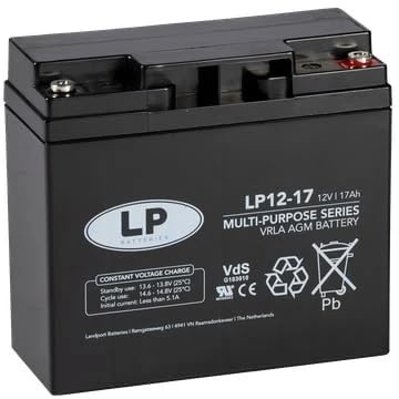 Landport VRLA, Standby Battery 12Volt with AGM technology- Suitable for Multipurpose Applications, Reliable & Maintenance-Free (LP12-17T12(12v17Ah))