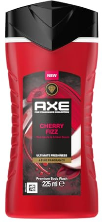 AXE Lot de 6 gels douche Cherry Fizz + parfum pomme rouge et ambre 225 ml