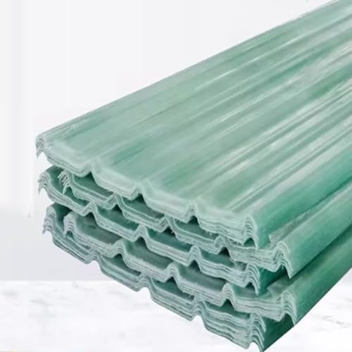 Panneaux de Toiture Isolantes Protection UV,3/6/7/10/13/16/17/20 Pièces Tôle de Toit Pour Abris de Jardin,Panneaux de Bardage en Fibre de Verre de 1.5mm,Tôle Ondulée (0.9x1.2m,20 pcs)