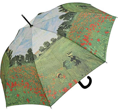 Regenschirm AC Schirm Long Claude Monet Mohnblumenfeld UV-Protection - NEU