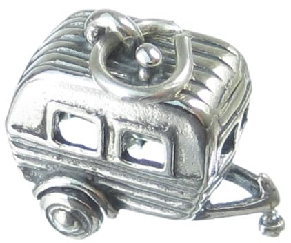 Caravan Sterling Silber Charm .925 x 1 Camping Trailer Camper Charms