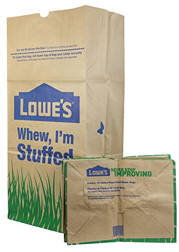 LOWES Lowe's 30 Gallon Heavy Duty Brown Paper Lawn and Refuse Bags for Home and Garden (10 Count), Large (LL)