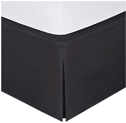 Bed Maker's Heben Sie nie Ihre Matratze um den Bettrock an, klassischer Stil, pflegeleichter, knitterfreier Stoff, traditionelle 35,6 cm Länge, Queensize-Bett, Schwarz