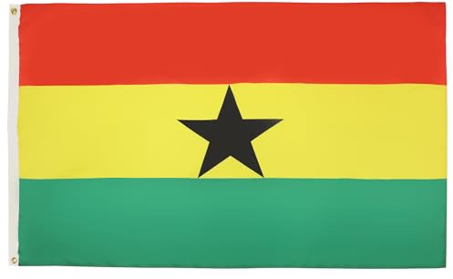 AZ FLAG - Flagge Ghana - 250x150 cm - Republik Ghana Große Fahne 100% Polyester mit Messing-Ösen - 300g