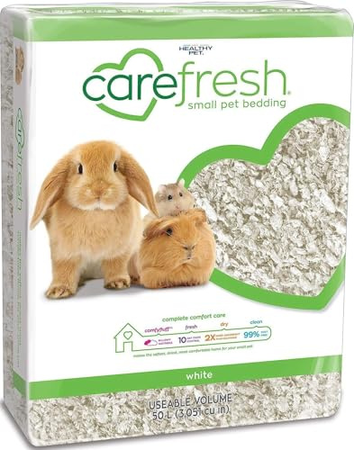 Carefresh 99% Dust-Free White Natural Paper Small Pet Bedding with Odor Control, 50 L