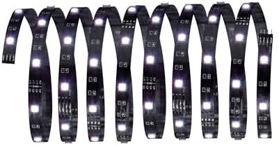 Paulmann 70252 LED Stripe YourLED ECO 3 m RGB Multicolor LED Strip unbeschichtet Lichtband Schwarz Lichtstreifen bunt 14,5W 330 Lumen 90 LED