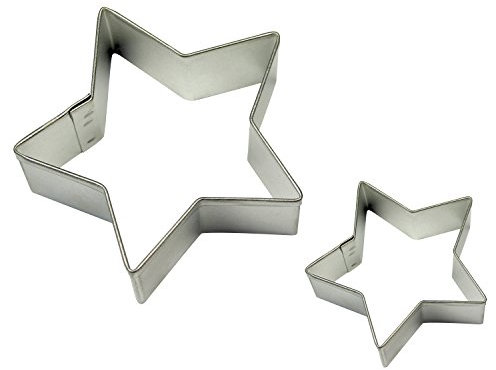 PME SC605 Lot de 2 Emporte pièces Étoile pour Biscuits et Gâteaux, Acier Inoxydable, Argent, 7 x 2 x 7 cm SC605