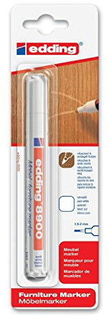 edding 8900 Möbelmarker, Rundspitze 1,5-2 mm, permanent (2er Pack, reinweiß)