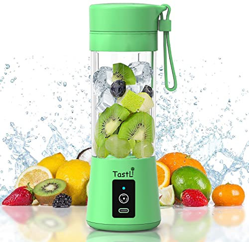 Portable Blender, Personal Juice Protein To Go Mixer Bottle, USB Rechargeable Mini Blender for shakes and smoothies (Green)