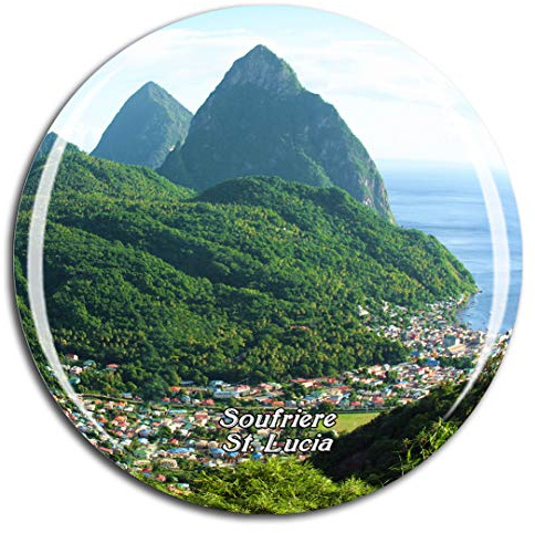 Weekino Soufriere St. Lucia Fridge Magnet 3D Crystal Glass Tourist City Travel Souvenir Collection Gift Strong Refrigerator Sticker