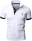 LIUPMWE Mens Polo Shirts Short Sleeve Giraffe Embroidery Golf T-Shirt S-2XL,White,M