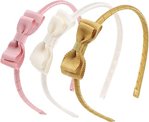 KAQILE - Fasce per capelli in seta per ragazze e bambini, con paillettes, con fiocco, glitter Alice con stella a cuore per fasce