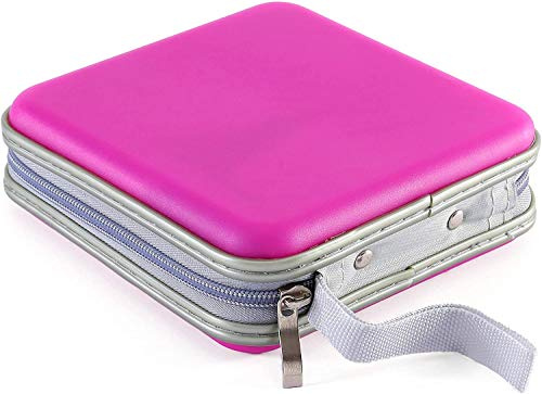 Custodia a portafoglio per CD DVD con capacità 36 CD, custodia rigida per il trasporto, organizer portatile, colore: Rosa