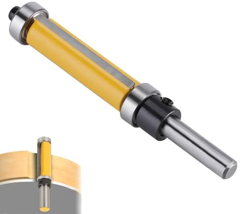 HERCHR Kopierfräser Bündigfräser 6.35mm Schaft, Bündigfräser Kugellager, Holz Fräser Router Bit Oberfräser Holzfräser, Bündigfräser with Schaft