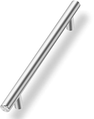 Drenky 10 Pack Silver Kitchen Cupboard Handles, Kitchen Door Handles Stainless Steel 160mm Hole Centre with Screws for Wardrobe Cabinet Drawer