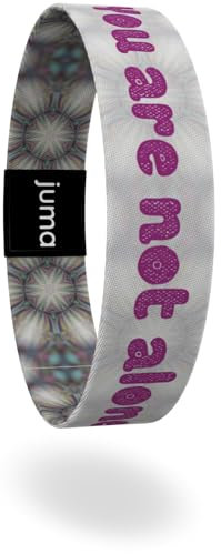 juma - glaubensband | Verschiedene Größen | Energie- & Motivations-Armbänder, Aus Stoff, Inspirierende Glücksbringer für Kinder, Damen, Herren (M - 17 cm, You are not alone)