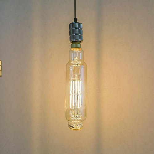 SD LUX Vintage LED Glühbirne Tube 8W TT80 Bernstein E27 XXL Deko Glühbirnen (75W Equi.) Große Retro Birnen Dimmbar 800LM Edison Birne Pendelleuchte Pendelleuchte, Warmweiß 2500K,1 Pack