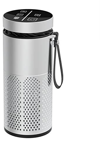 Filtro purificador de aire portátil, filtro HEPA con control táctil, 3 velocidades, ionizador, portátil, silencioso, eliminador de olores para coche, hogar, oficina