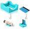 AIEX Small Silicone Cup Cradle for Crafting,Tumbler Holder with Built-in Slot and Felt Edge Squeegee, Use to Apply Vinyl Decals Mug Beer Can Glass Bottle, Anti-Skidding Display Tumbler Stand (Cyan)
