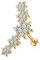 Stachelkleid Labret Helix Piercing Chirurgenstahl 316L 1,2 mm Blumen Zirkonia Ohr Tragus Größe Farbe Auswahl Gold Rose Silber Glitzer Kristall Stein Schmuck Lippe Gold/Kristall, 6 mm