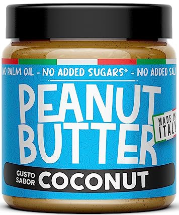 BURRO DI ARACHIDI Proteico Coconut • 220g Peanut Butter Crema Di Arachidi Spalmabile • Burro Arachidi 100% Naturale Senza Olio di Palma • Crema Proteica Arachidi e Cocco Crema Proteica Cocco