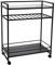 Home4You Barwagen - Schwarz - Metall - Glas - H 86 cm - rollbar
