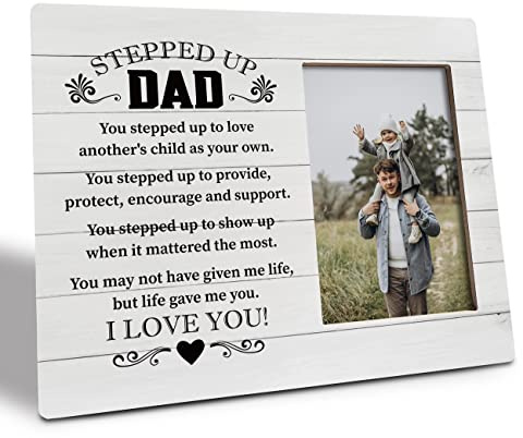 Step Dad Geschenk Bild Plakette Decor You May Not Have Given Me Life but Life Gave Me You, gerahmtes Geschenk, Holzschild, Step-Up Dad Bilderrahmen, Urlaubsgeschenk für Bonus Vater