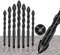 4-Kanten-Kreuzbohrer-Set, 7-teilig,Steinbohrer-Set, Sechskantschaft-Bohrer-Set,Multifunktionaler Universalbohrer für Keramikfliesen, Wände, Zement, Holz