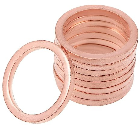 10 rondelle in rame M16 ad anello piatto tappo coppa olio guarnizione di tenuta rondelle di tenuta (M16 x 20 x 2,0)