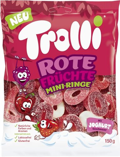 Golosinas aros de fresa y nata Trolli bolsa 150 g