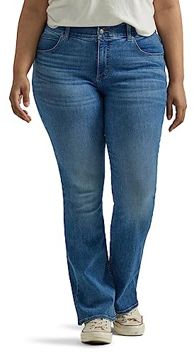 Lee Women's Plus Size Ultra Lux Comfort with Flex Motion Bootcut Jean Indigo Facet 20 Plus