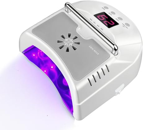 Lampada UV LED senza fili, tintura professionale per unghie in gel, luce per unghie OBEEGOO per gel acrilico, lampada arricciante per salone di bellezza (bianco)