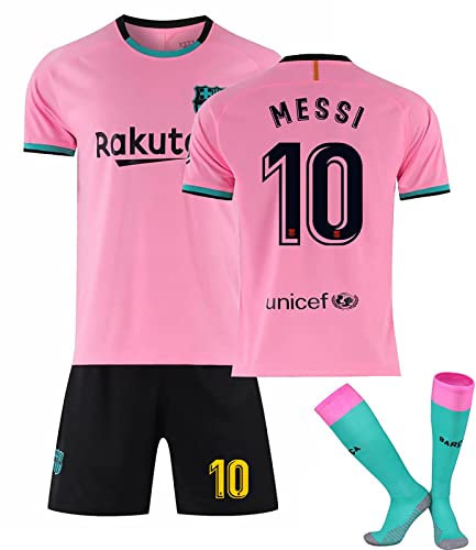 Maillot Barcelone Enfant de Foot Retro Soccer Jersey, 10 Maillot Classique, Ensemble Barca Enfant et Adultes, Garçon Vêtements de Football Extérieur Tshirt, Short avec Chaussette