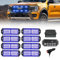 I LITTON Lumière stroboscopique bleue avec interrupteur, lumières stroboscopiques clignotantes bleues, 8 en 1, lumières LED bleues, 20 modes de flash, lumières stroboscopiques d'avertissement