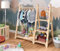 Bellabino Ryck Kleiderstange für Kinder – Kleiderständer aus Massivholz in Natur mit 4 Ablageflächen – Montessori Kindergarderobe für Jungen & Mädchen – Garderobe mit Schuhablage für Kinderzimmer