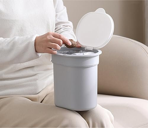 Sinxioer Tischmülleimer mit Deckel, Tischabfalleimer 2.8L, Mülltonne Klein Papierkorb für Schreibtisch, kleiner mülleimer Wohnzimmer-Desktop,bio mülleimer klein küche(Grau)