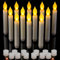 Yakpo 12er Pack Halloween Flameless flackernde LED Stabkerzen, batteriebetrieben, flackernde elektrische hängende schwebende Fake-Kerzen für Fensterkandelaber und Weihnachtsdekorationen