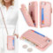 SailorTech Custodia per iPhone 7/8 in Pelle Portafoglio con porta carte di credito, Cover per iPhone SE 2020/SE 2022 Cellulare Regolabile Collana con slot per carte di credito - Oro Rosa