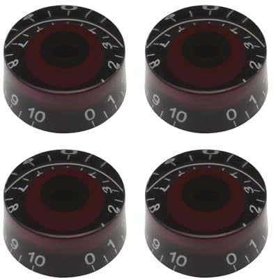 YINETTECH Lautstärkeregler für E-Gitarre, Lautstärkeregler, grobe Spline-Regler, Acryl, kompatibel mit Epiphone Les Paul SG Gitarrenzubehör, 4 Stück