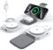 KEEPRO Cargador Pare iPhone Carga Rapida, Cargador Inalámbrico 3 en 1 Plegable para iPhone 16/15/14/13/12 Serie, AirPods Pro/4/3/2 & Apple Watch (Adaptador Incluido)-Blanco