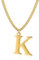 Symretie Goldkette mit Buchstaben K,14K Gold Vergoldet Initial Halskette,Edelstahl Kette mit K,Gold kettenanhänger kette für Damen Mädchen