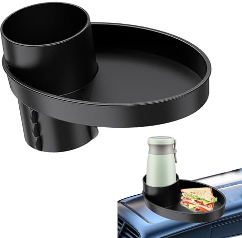 Universal Car Seat Cup Holder Snack Tray, Travel Tray for Kids, Car Seat Storage Tray Stroller Snack Tray (Black)
