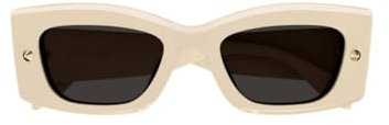 Alexander McQueen Uni Am0426s Sonnenbrille, Elfenbeingrau/elfenbeinfarben, 51 cm