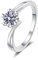 Beydodo Eheringe Weißgold 750 Einzeln Damen, Hochzeit Ring Schneeflocke mit 0.3ct Laborgezüchteter Diamant Ring Gr.57 (18.1), Verlobungsringe Frauen Ringe Nickelfrei