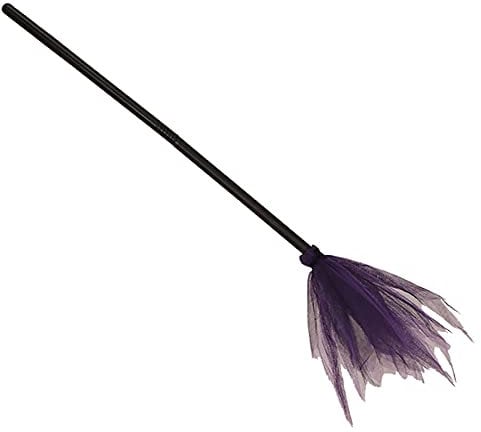 Ragyzity Halloween Witch Broom - Plastic Kids Cosplay Props for Haunted House Decoration, Masquerade Show Dress Up Dance Party Favor (Purple)