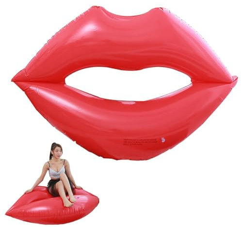 Flotadores para Piscina de Labios,Tumbona Inflable de Agua con Forma de Labio para Adultos | La Piscina de Labios para Adultos Flota la diversión Multiusos y Duradera para la Playa de Deportes a