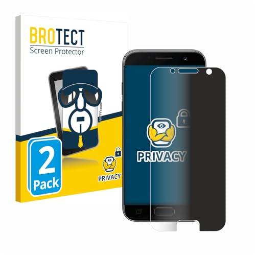BROTECT Blickschutzfolie für Samsung Galaxy A3 2017 | 2 Stück Anti-Spy Displayschutz Made in Germany Smartphones und Handys Privacy Screen Protector Blaulichtfilter Klare Folie