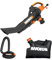 WORX TRIVAC 3-in-1 Electric Leaf Blower for Lawn Care, Leaf Shredder and Leaf Vacuum with Bag, 350CFM and 210mph, Leaf Shredder with Metal Impeller, Bag