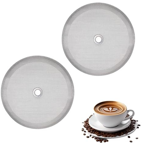 2PCS Cafetiere Filter Mesh Reusable and Durable French Press Replacement Cafetiere Filter Mesh Stainless Steel Cafetiere Spare Parts for 8Cup/34OZ/1000ml Coffee Machines Tea Makers