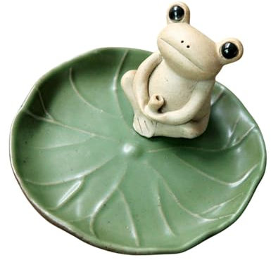 FLCPJGV Bruciatore di a Forma di Rana, in Ceramica, con Statua di Animale, Porta per Friends Clubhouse